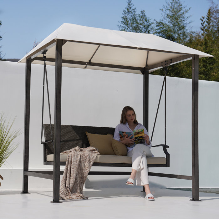 Hokku Designs Adelicia Porch Swing with Canopy & Reviews Wayfair